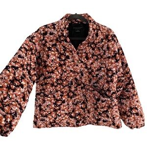 Social Standard by‎ Sanctuary Floral Quilted Boxy Button Front Chore Coat Small